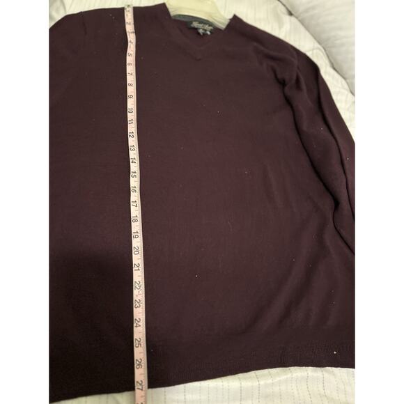Garret Scott Extra Fine Merino Wool Sweater Mens XL Maroon Pullover Soft Light - Picture 8 of 9